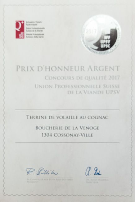 Concours - Terrine de volaille au Cognac - 2017