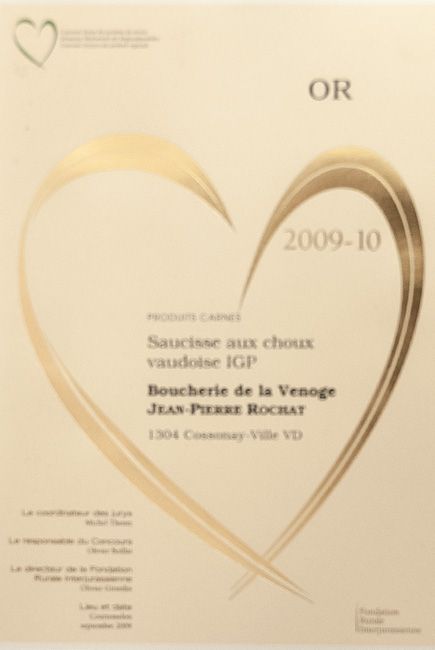 Concours - Saucisse aux choux vaudoise - 2009 - 2010
